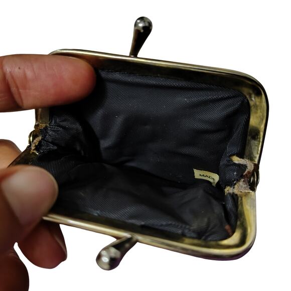 1970s Cigarette Holder Kiss Closure Pouch Pocket Patchwork Leather Multi-Color - Picture 7 of 7